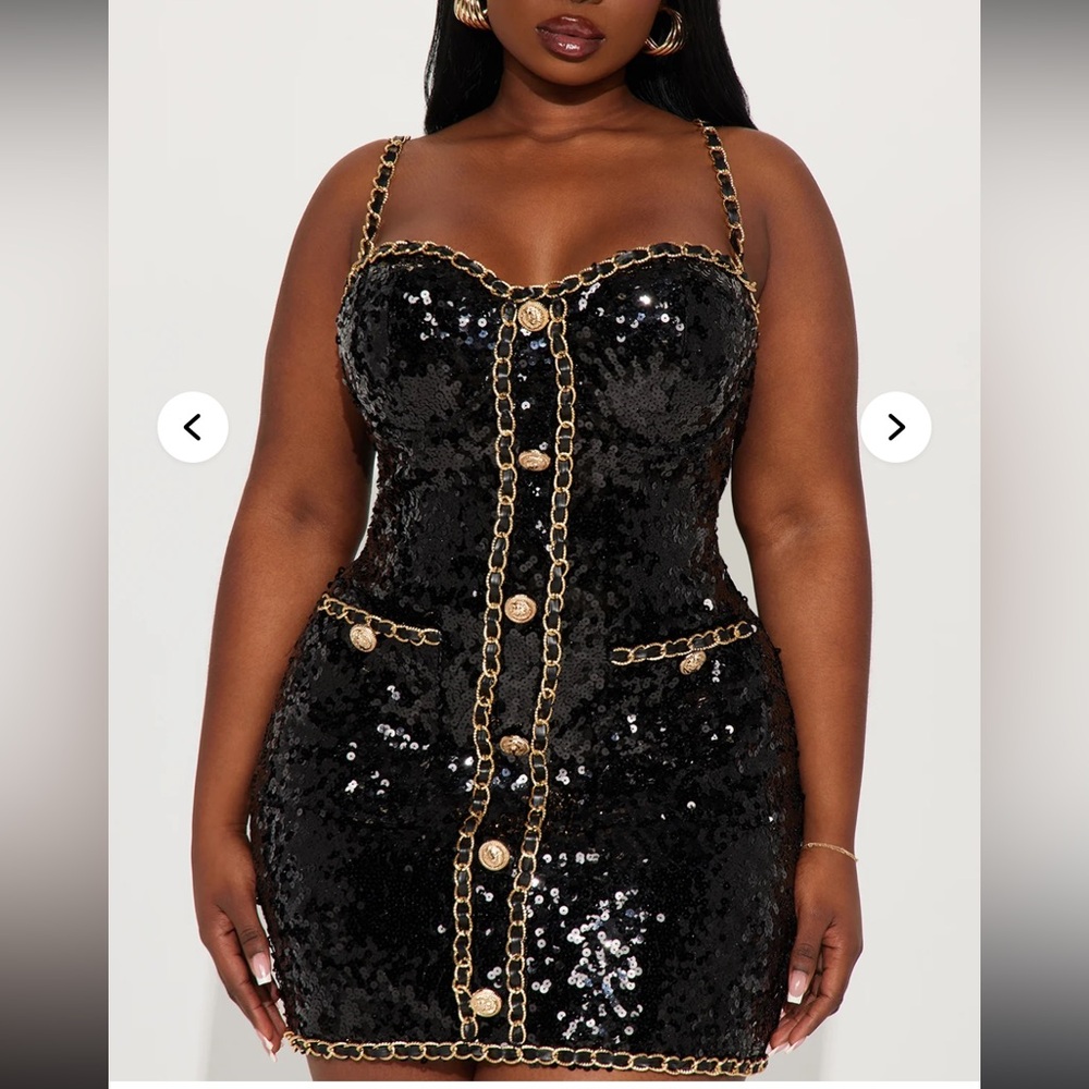 Fashionnova Madeline Black Sequin Mini Dress